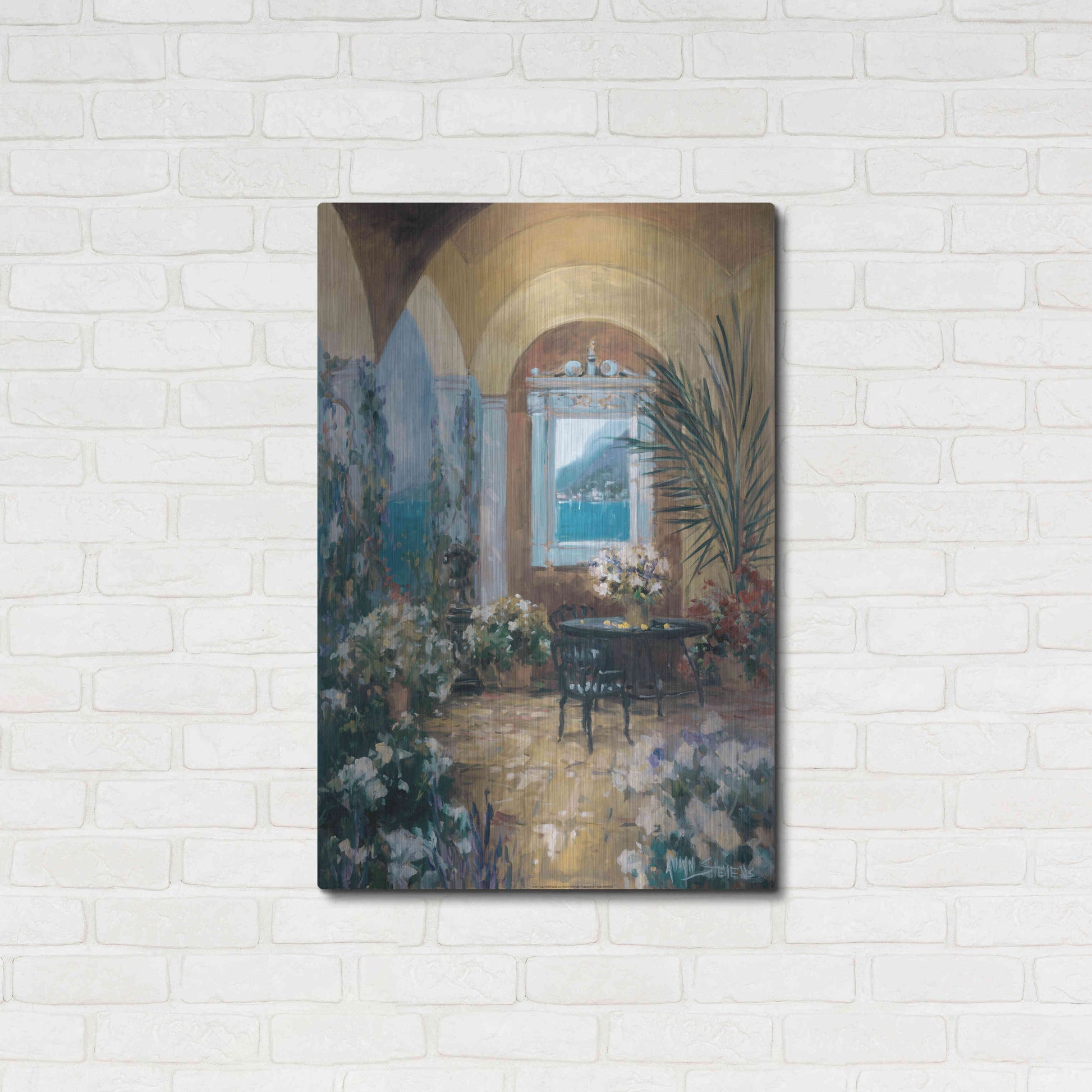 Luxe Metal Art 'The Veranda 2' by Allayn Stevens, Metal Wall Art,24x36