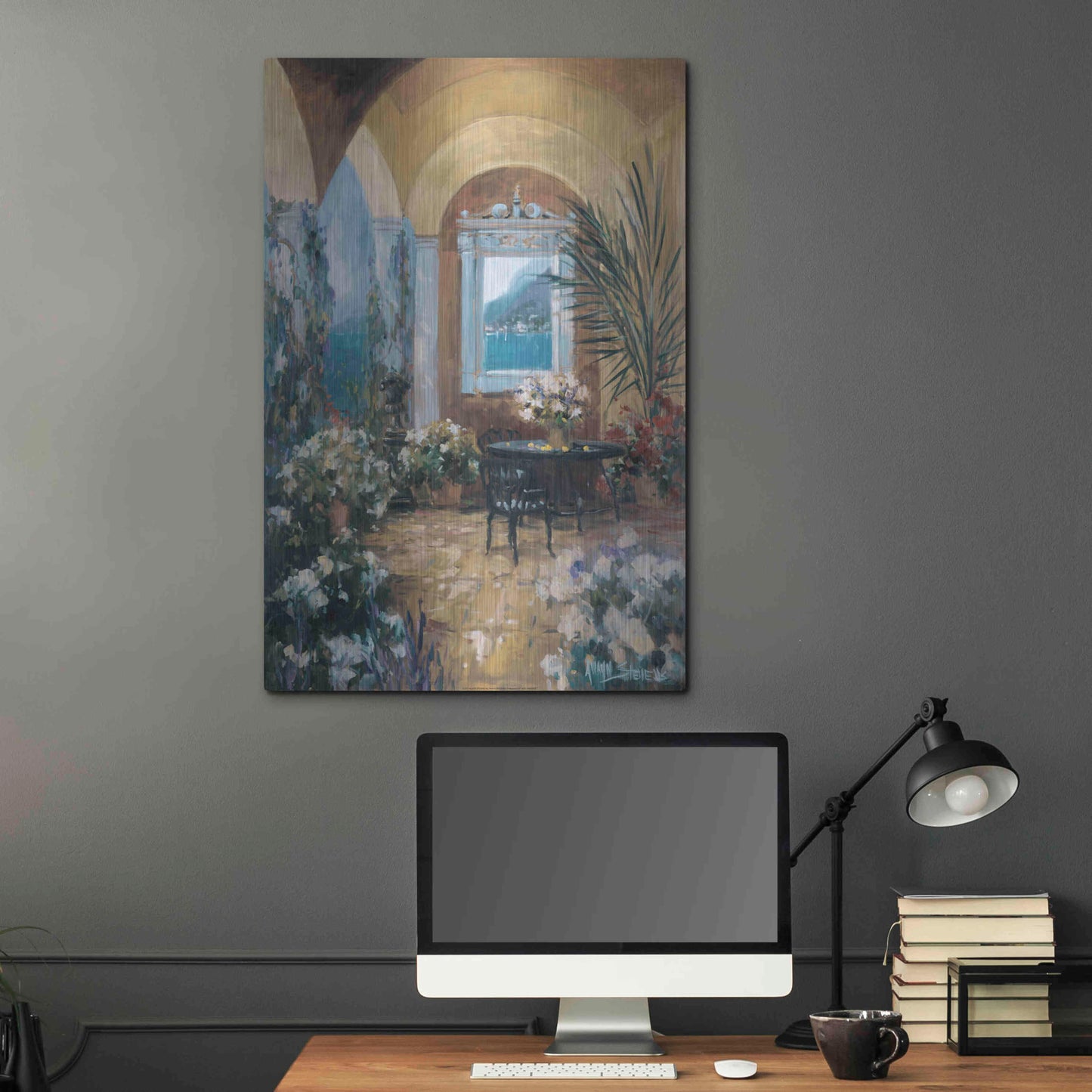 Luxe Metal Art 'The Veranda 2' by Allayn Stevens, Metal Wall Art,24x36