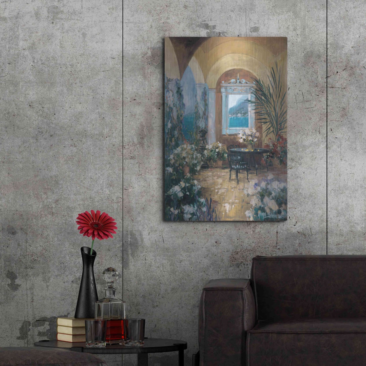 Luxe Metal Art 'The Veranda 2' by Allayn Stevens, Metal Wall Art,24x36