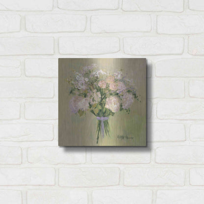 Luxe Metal Art 'Rose Bouquet 1' by Allayn Stevens, Metal Wall Art,12x12