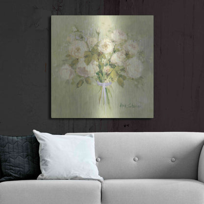 Luxe Metal Art 'Rose Bouquet 2' by Allayn Stevens, Metal Wall Art,36x36