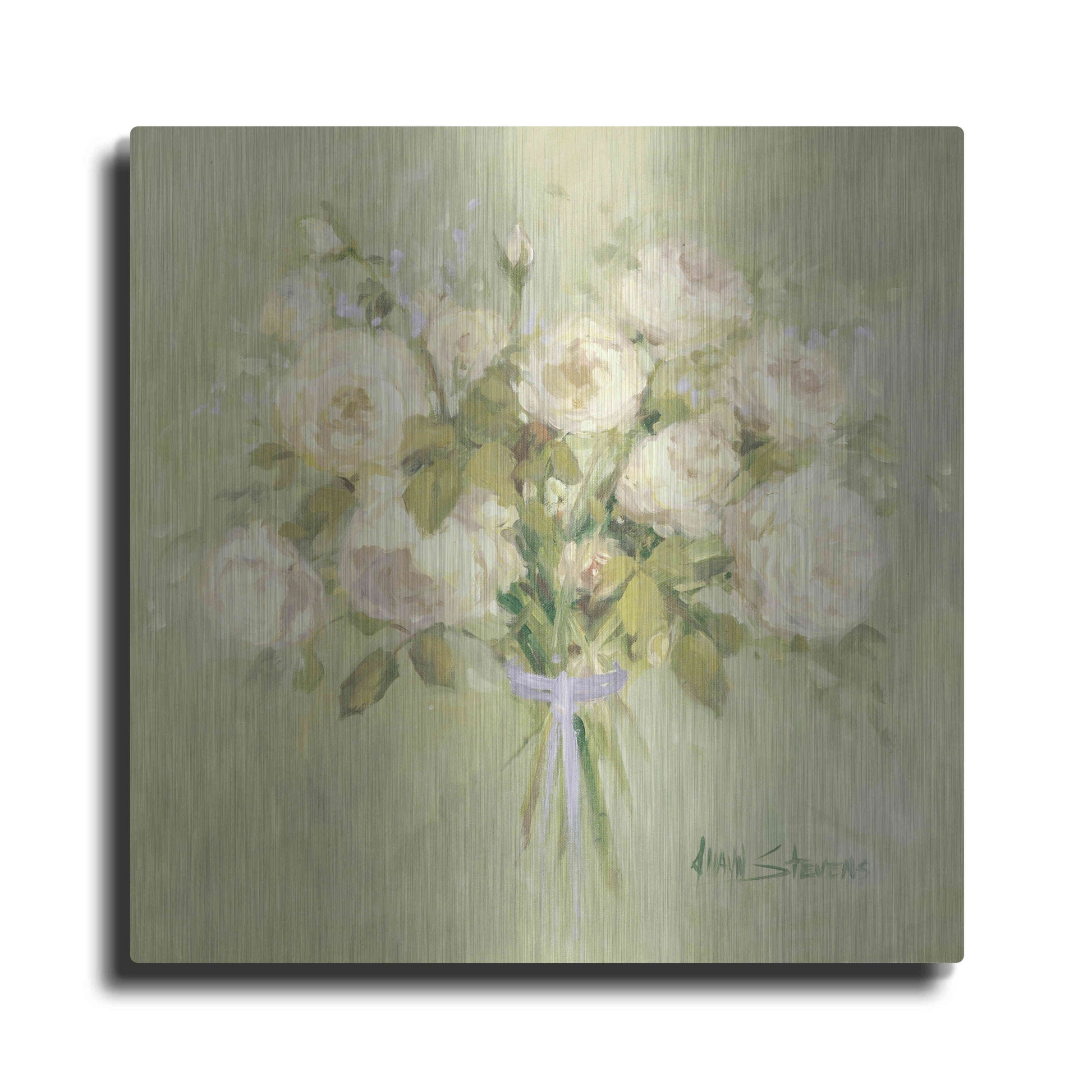 Luxe Metal Art 'Rose Bouquet 2' by Allayn Stevens, Metal Wall Art