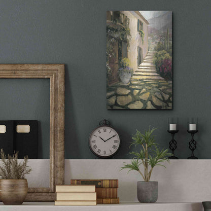 Luxe Metal Art 'Sunlit Villa II' by Allayn Stevens, Metal Wall Art,12x16