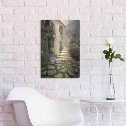 Luxe Metal Art 'Sunlit Villa II' by Allayn Stevens, Metal Wall Art,16x24