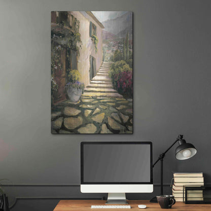 Luxe Metal Art 'Sunlit Villa II' by Allayn Stevens, Metal Wall Art,24x36