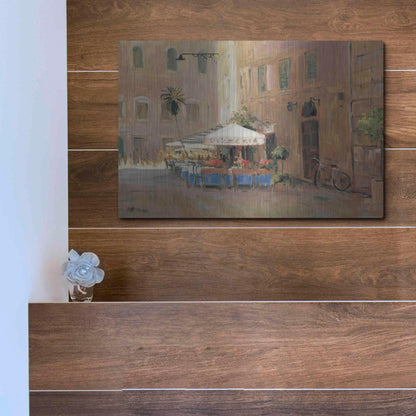 Luxe Metal Art 'Cafe Roma' by Allayn Stevens, Metal Wall Art,16x12