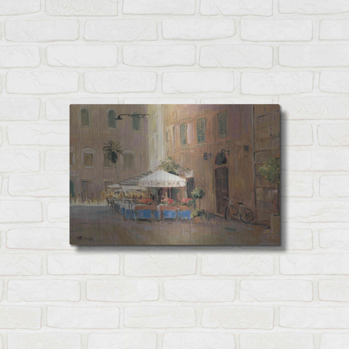 Luxe Metal Art 'Cafe Roma' by Allayn Stevens, Metal Wall Art,24x16