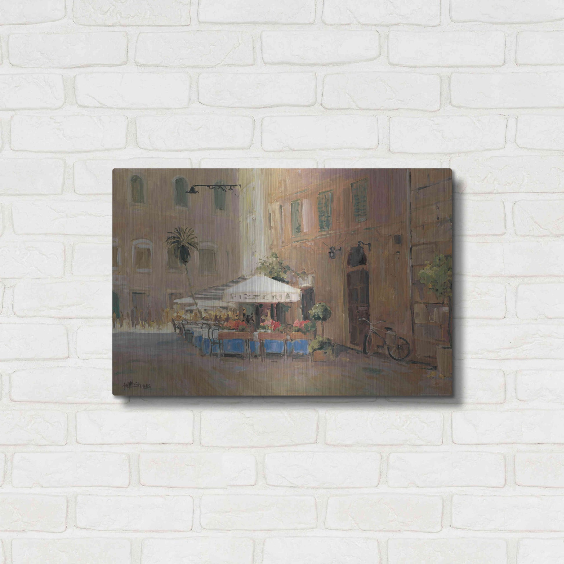 Luxe Metal Art 'Cafe Roma' by Allayn Stevens, Metal Wall Art,24x16