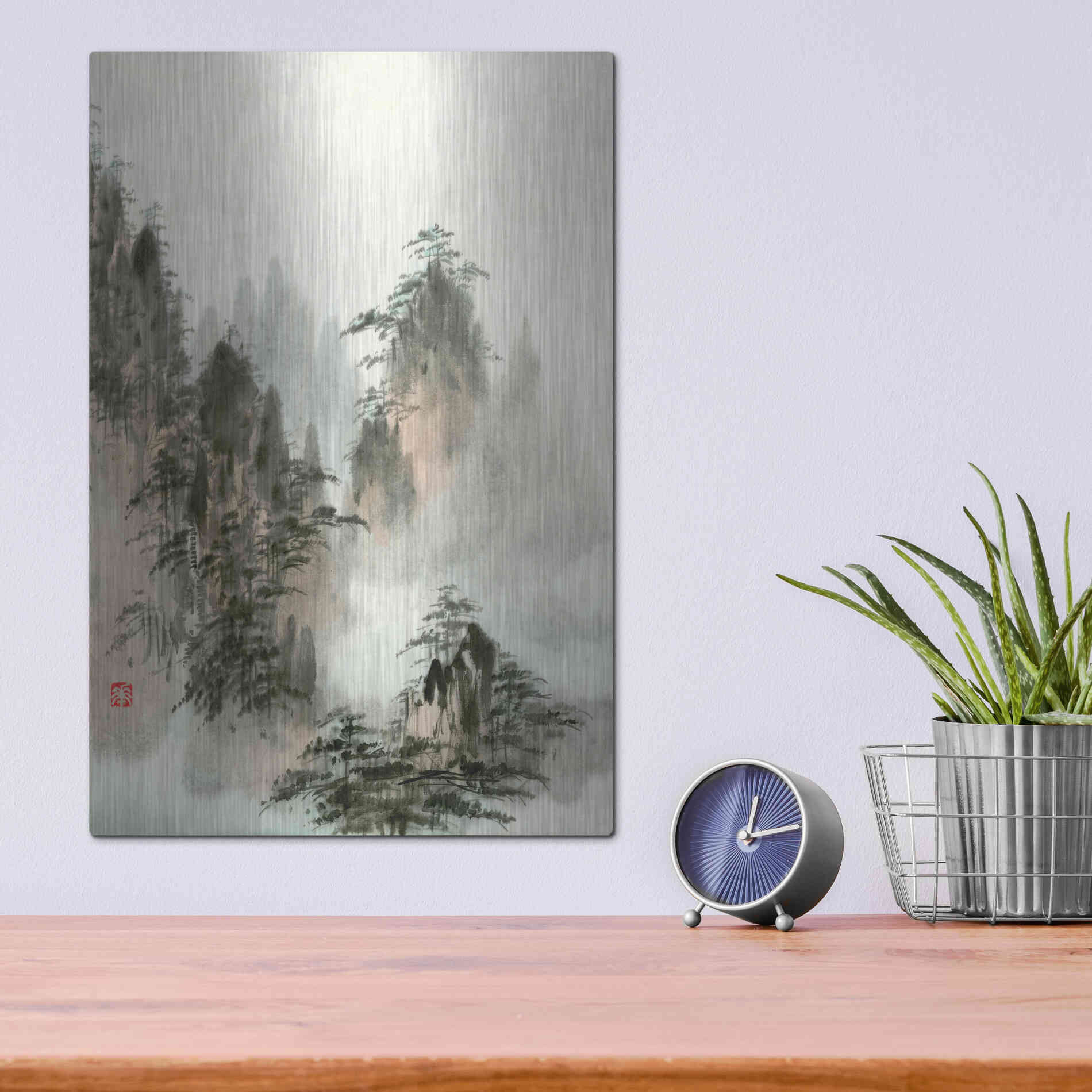 Luxe Metal Art 'Qi' by River Han, Metal Wall Art,12x16