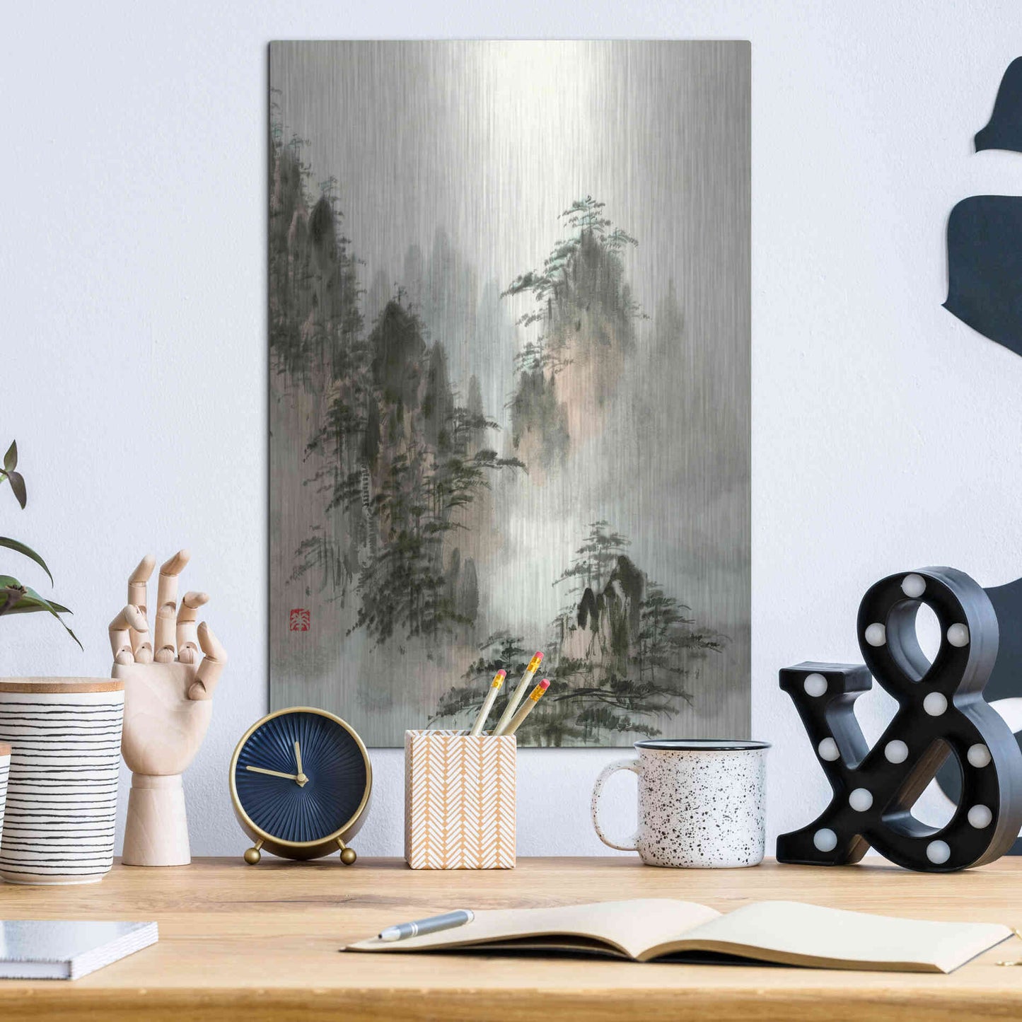 Luxe Metal Art 'Qi' by River Han, Metal Wall Art,12x16
