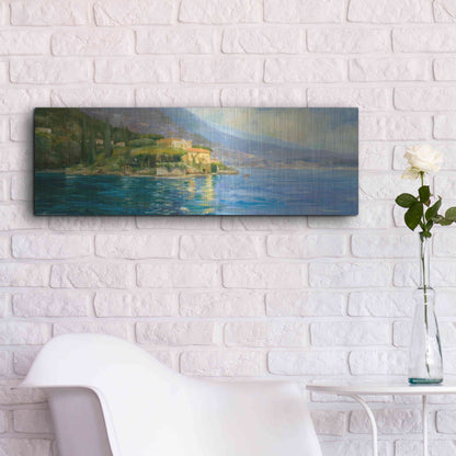 Luxe Metal Art 'Lake Como' by Allayn Stevens, Metal Wall Art,36x12