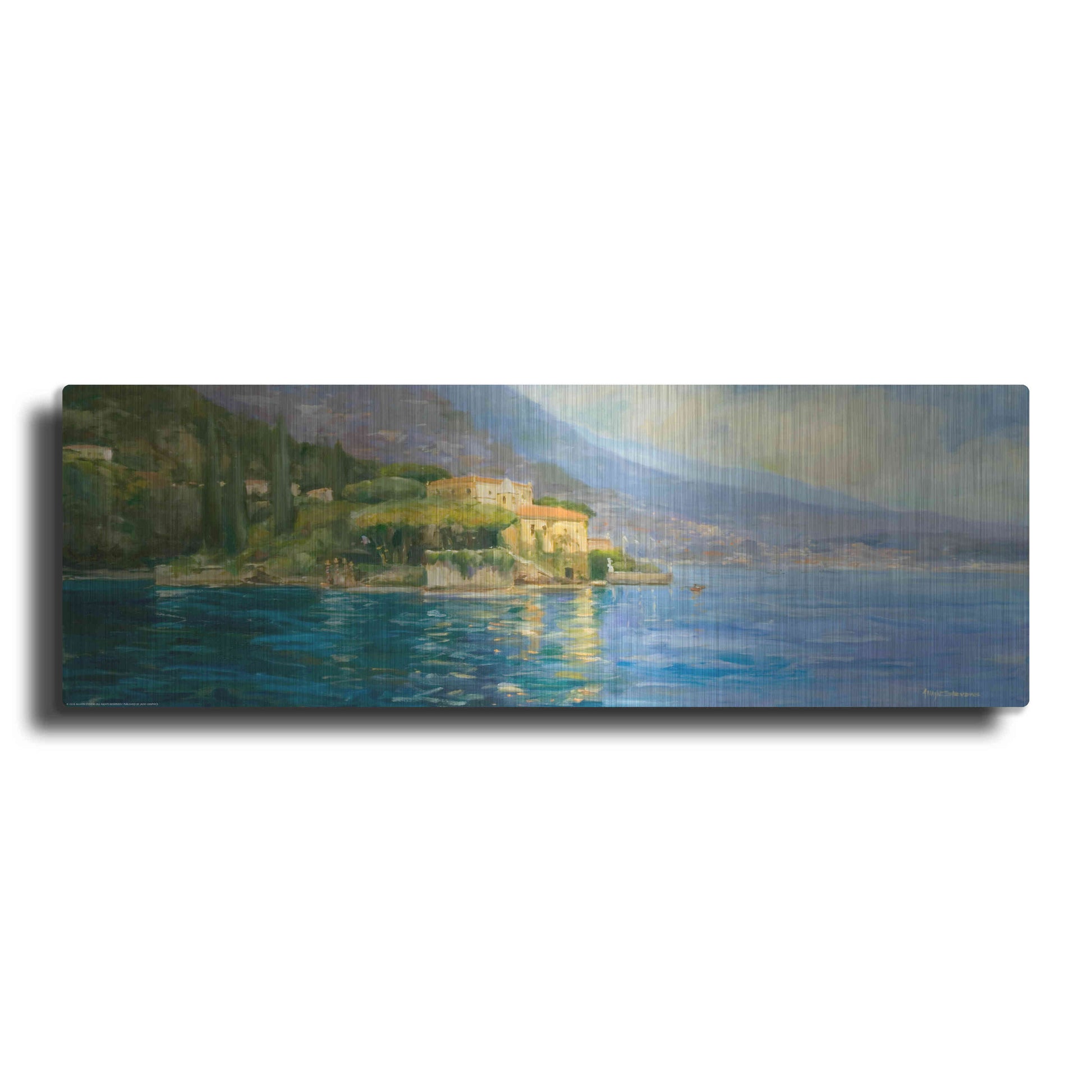 Luxe Metal Art 'Lake Como' by Allayn Stevens, Metal Wall Art