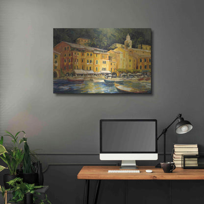 Luxe Metal Art 'Lake Como Hotel' by Allayn Stevens, Metal Wall Art,36x24