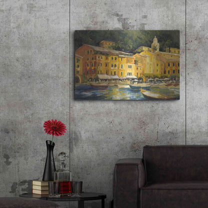 Luxe Metal Art 'Lake Como Hotel' by Allayn Stevens, Metal Wall Art,36x24