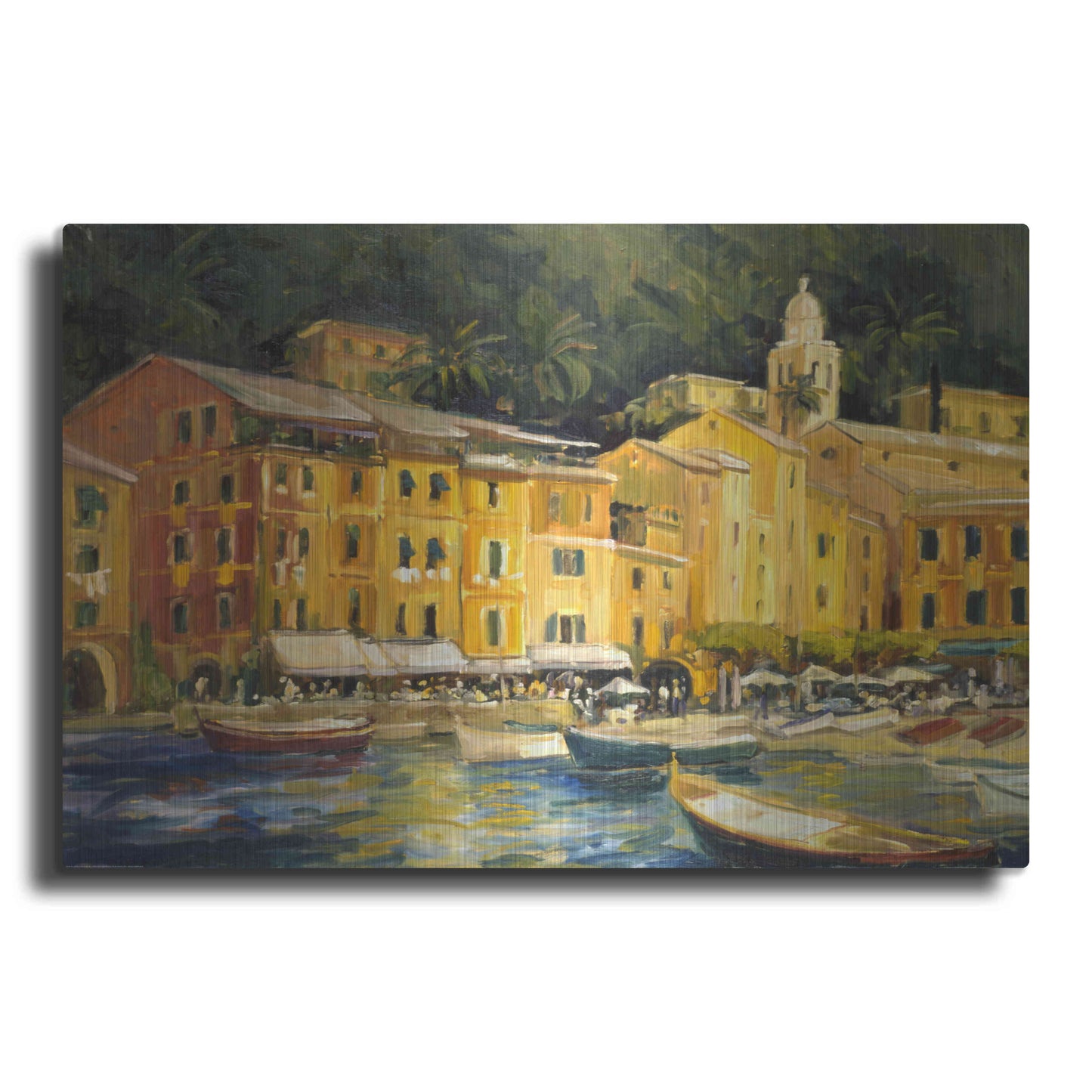 Luxe Metal Art 'Lake Como Hotel' by Allayn Stevens, Metal Wall Art