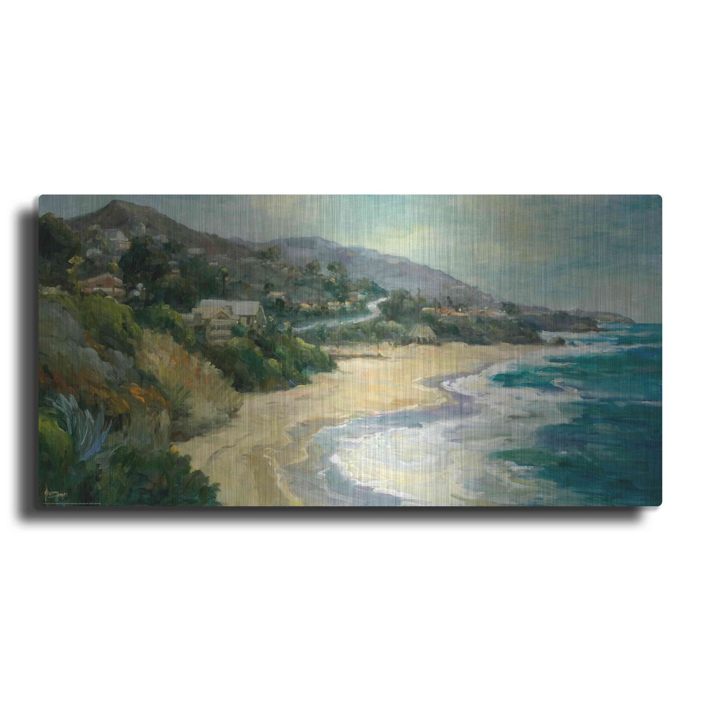 Luxe Metal Art 'Seaside Cove' by Allayn Stevens, Metal Wall Art