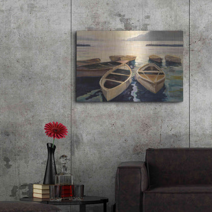 Luxe Metal Art 'Sunset Marina' by Allayn Stevens, Metal Wall Art,36x24