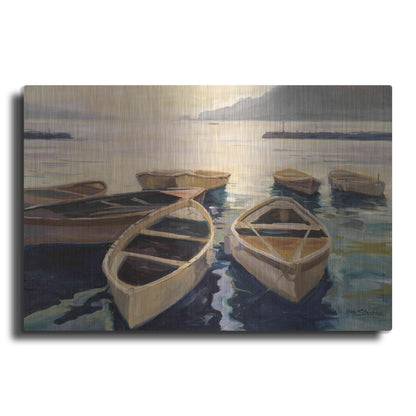 Luxe Metal Art 'Sunset Marina' by Allayn Stevens, Metal Wall Art