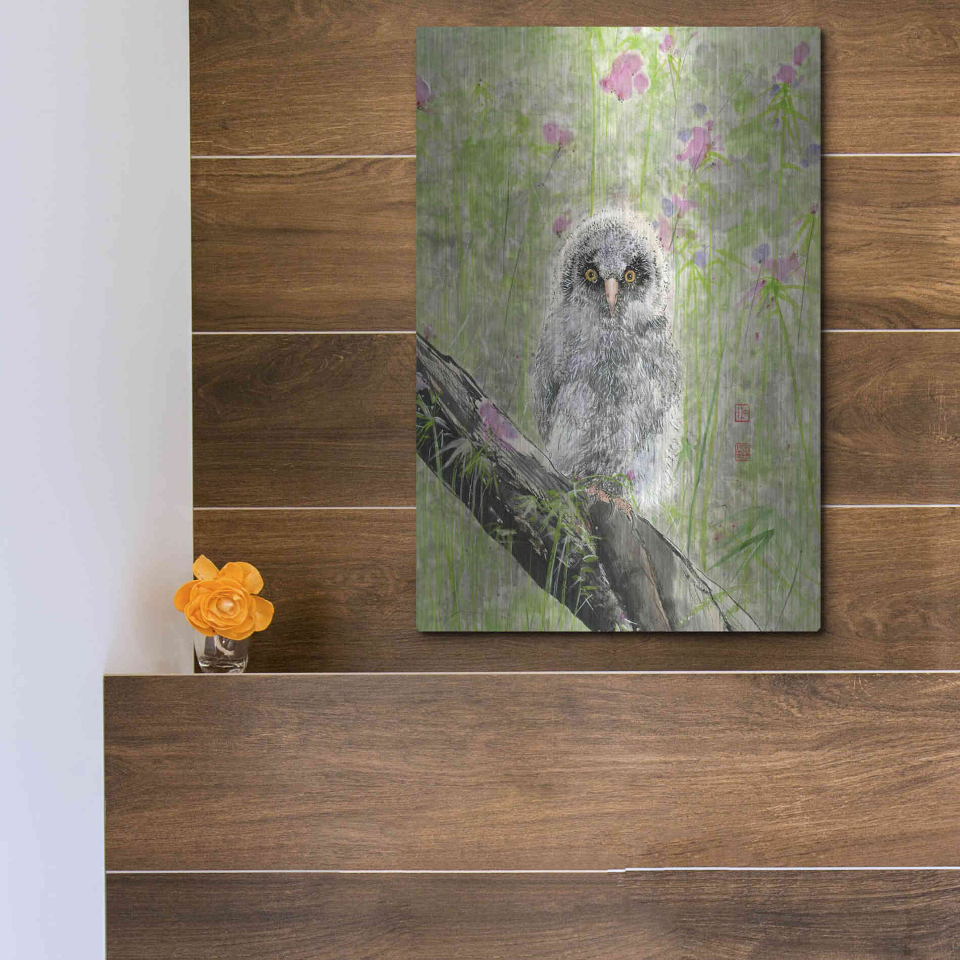 Luxe Metal Art 'Owlet' by River Han, Metal Wall Art,12x16