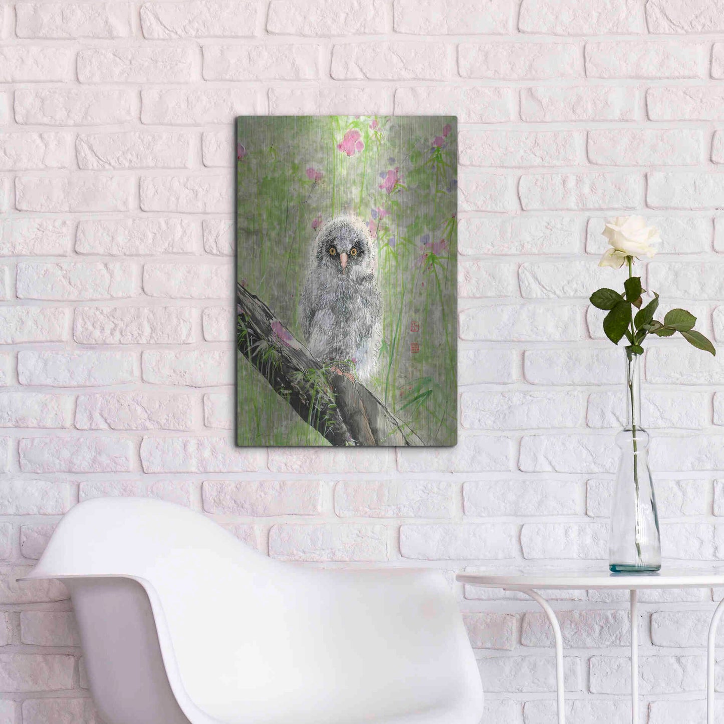 Luxe Metal Art 'Owlet' by River Han, Metal Wall Art,16x24