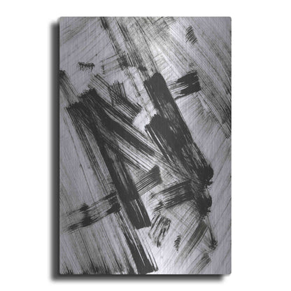 Luxe Metal Art 'Black and White Strokes N' Metal Wall Art