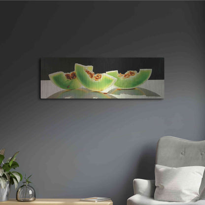 Luxe Metal Art 'Honeydew Rainbows' by Cecile Baird, Metal Wall Art,36x12