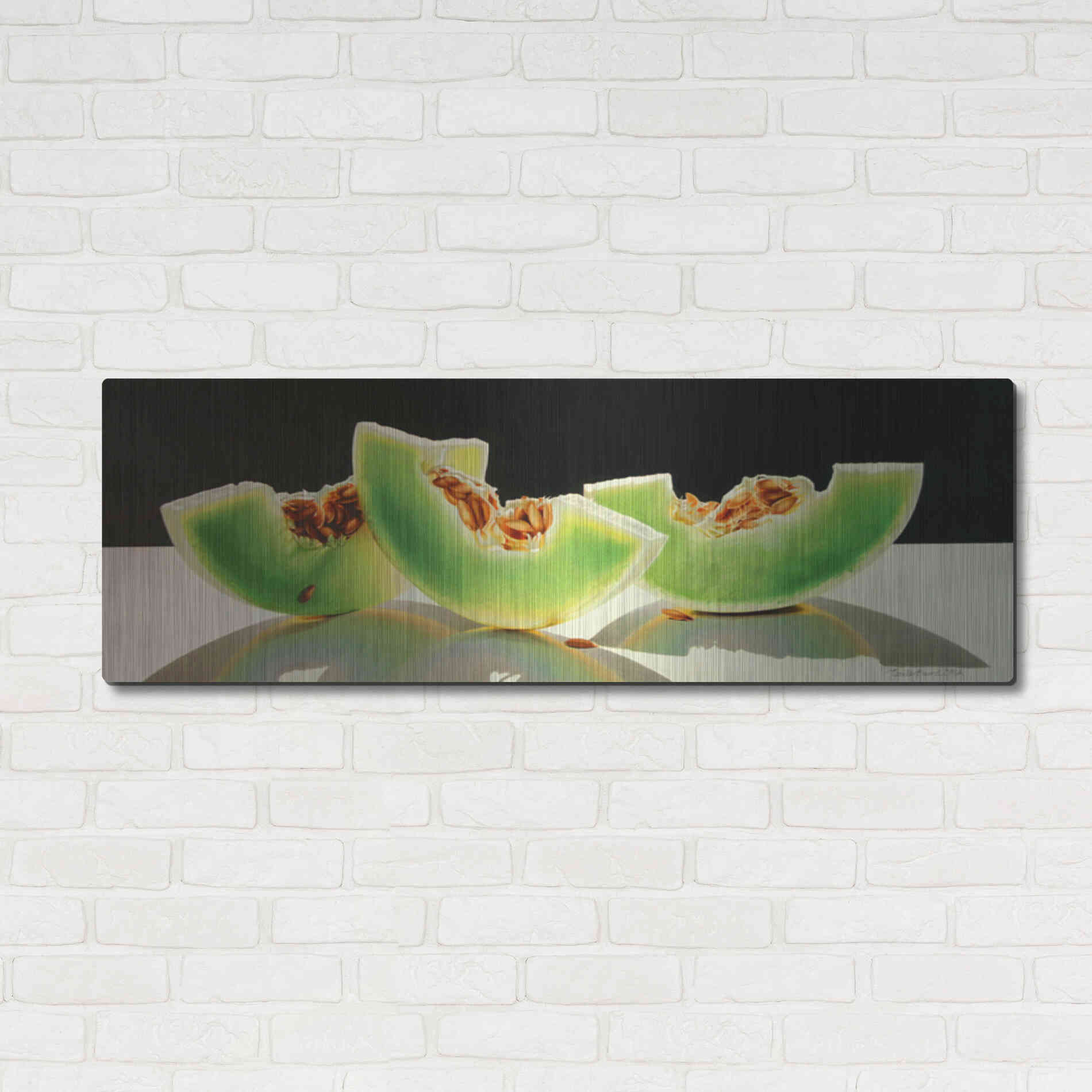 Luxe Metal Art 'Honeydew Rainbows' by Cecile Baird, Metal Wall Art,48x16