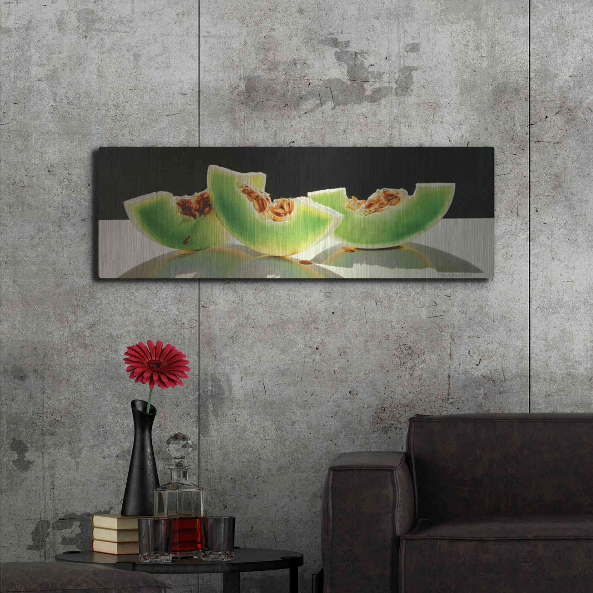 Luxe Metal Art 'Honeydew Rainbows' by Cecile Baird, Metal Wall Art,48x16