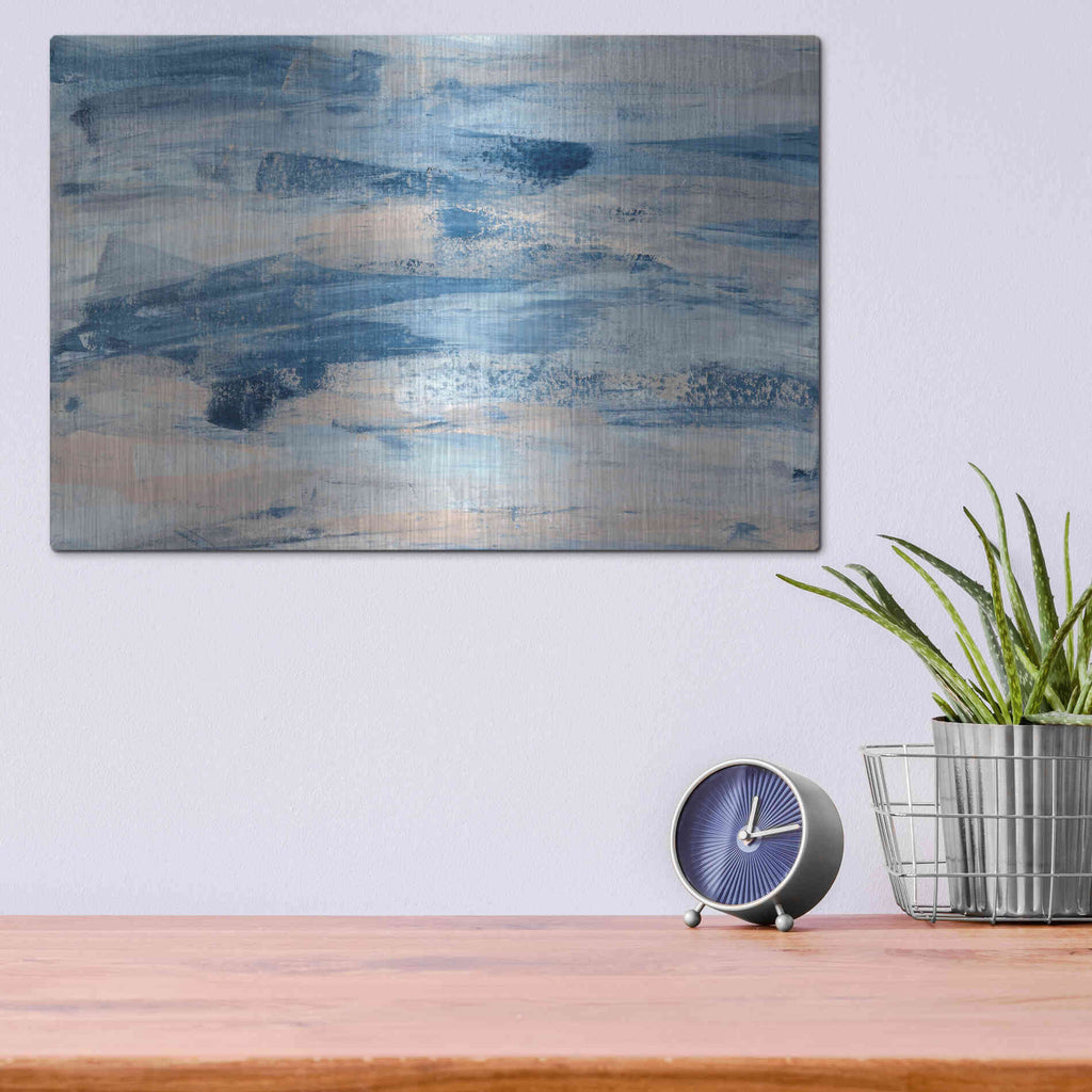 Luxe Metal Art 'High Tide' Metal Wall Art,16x12