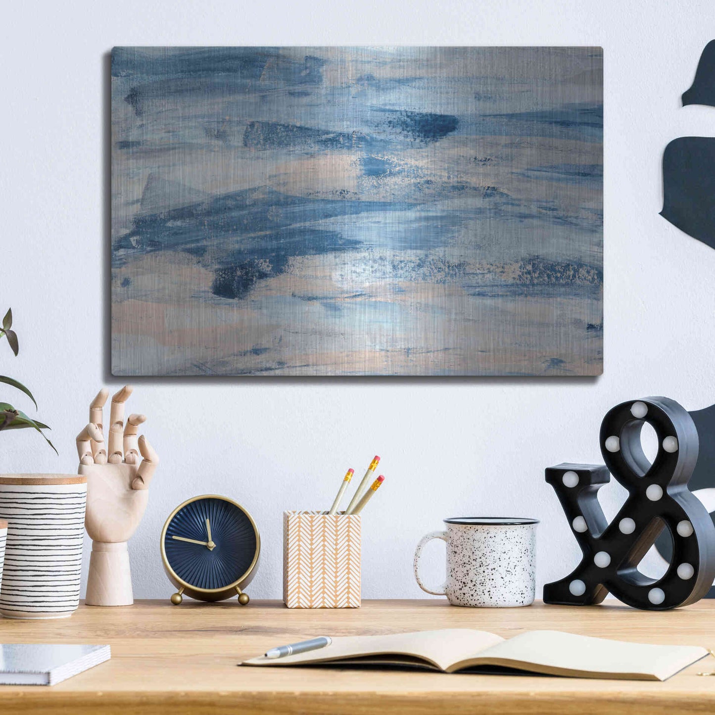 Luxe Metal Art 'High Tide' Metal Wall Art,16x12