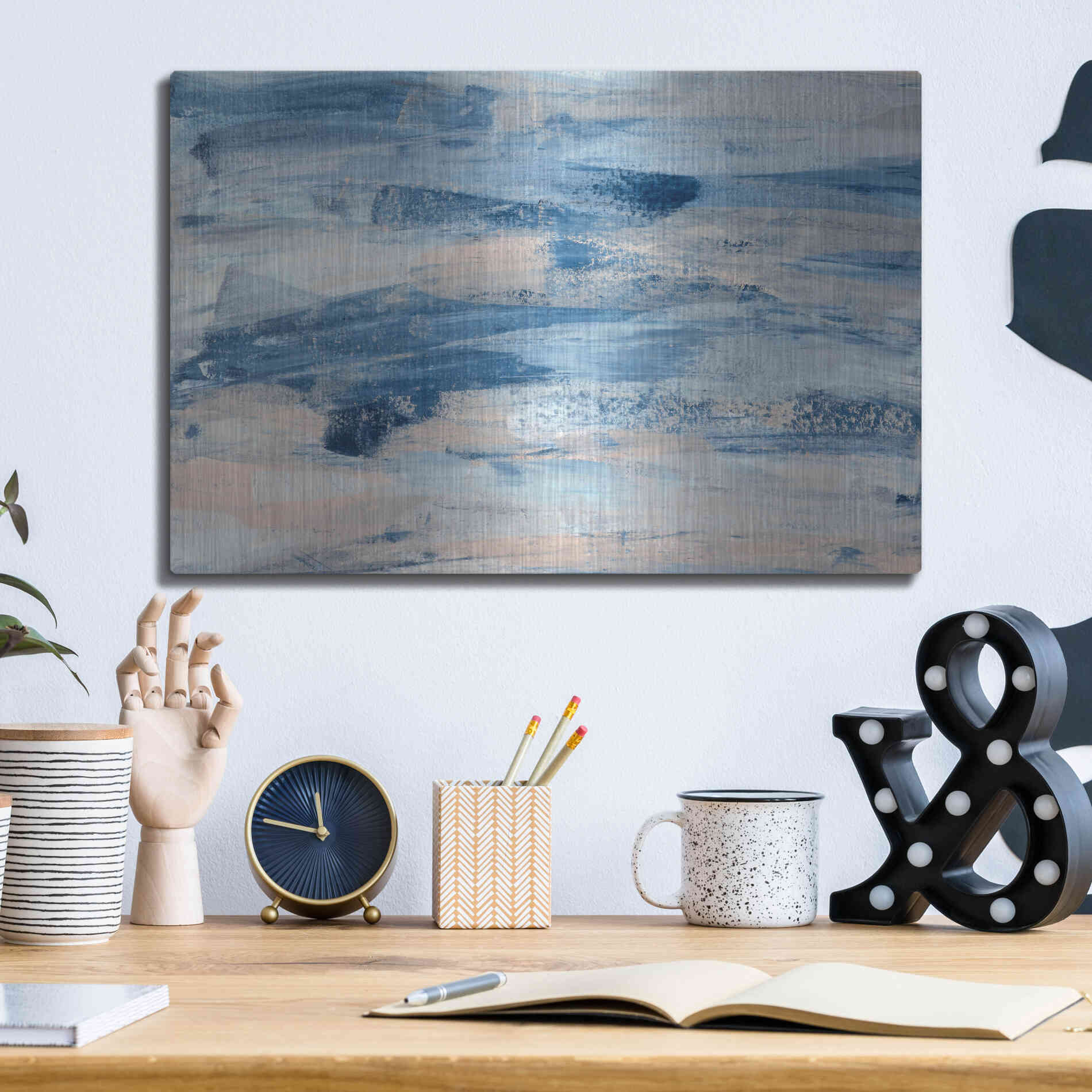 Luxe Metal Art 'High Tide' Metal Wall Art,16x12