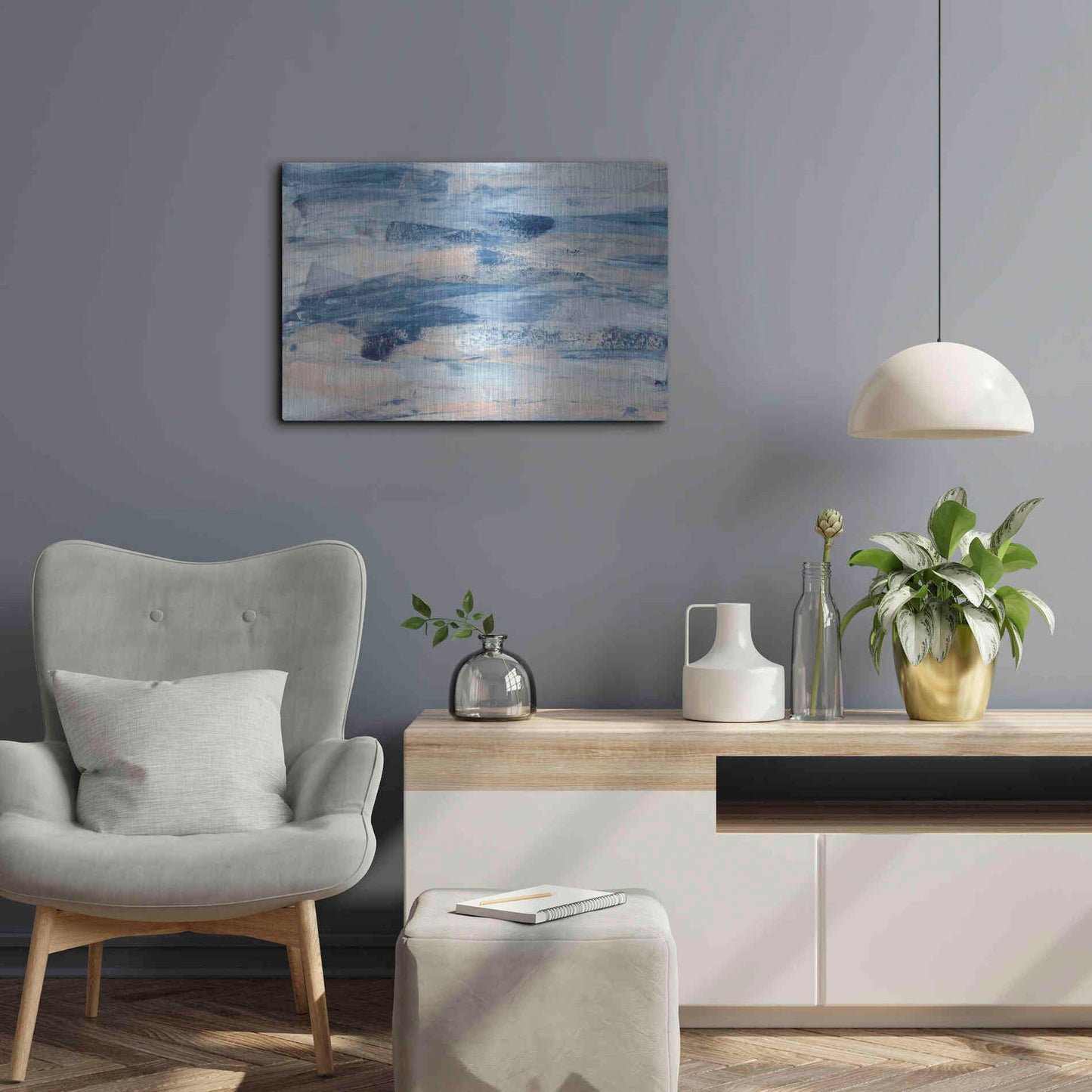 Luxe Metal Art 'High Tide' Metal Wall Art,24x16