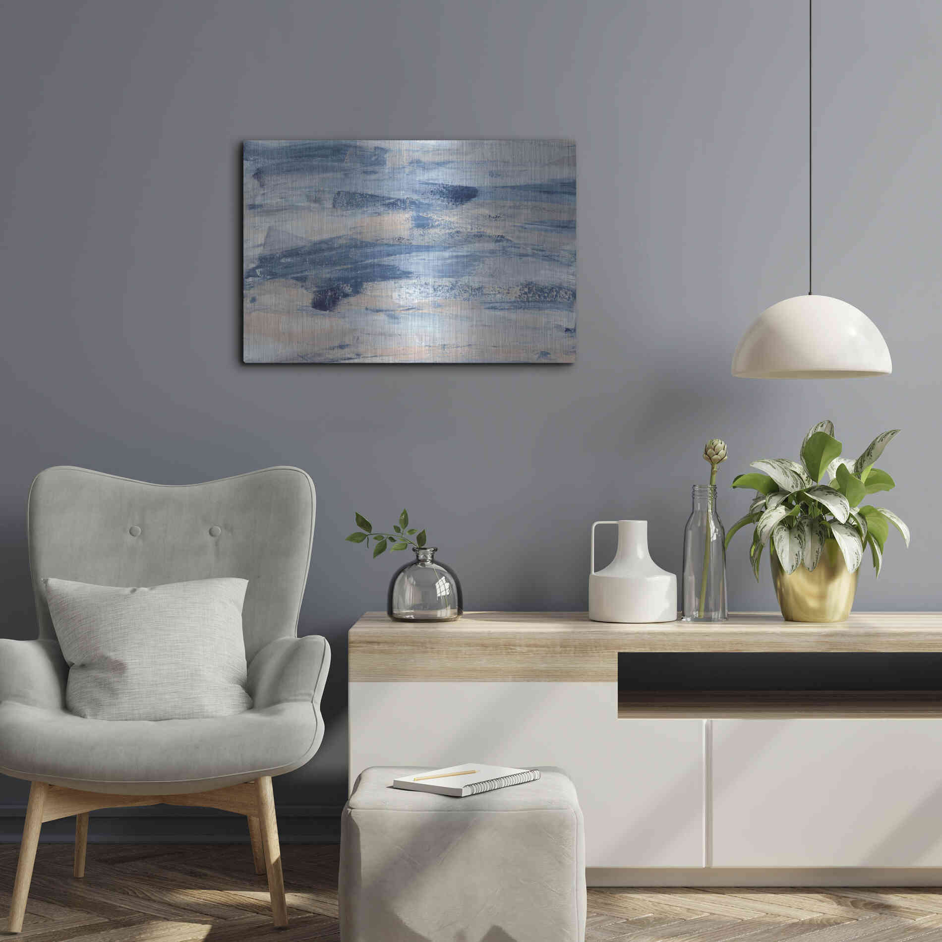 Luxe Metal Art 'High Tide' Metal Wall Art,24x16