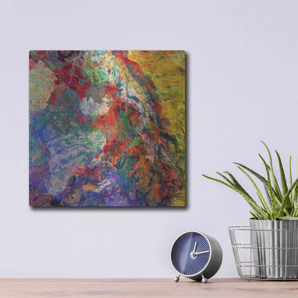 Luxe Metal Art 'Earth As Art: Melted Colors' Metal Wall Art,12x12