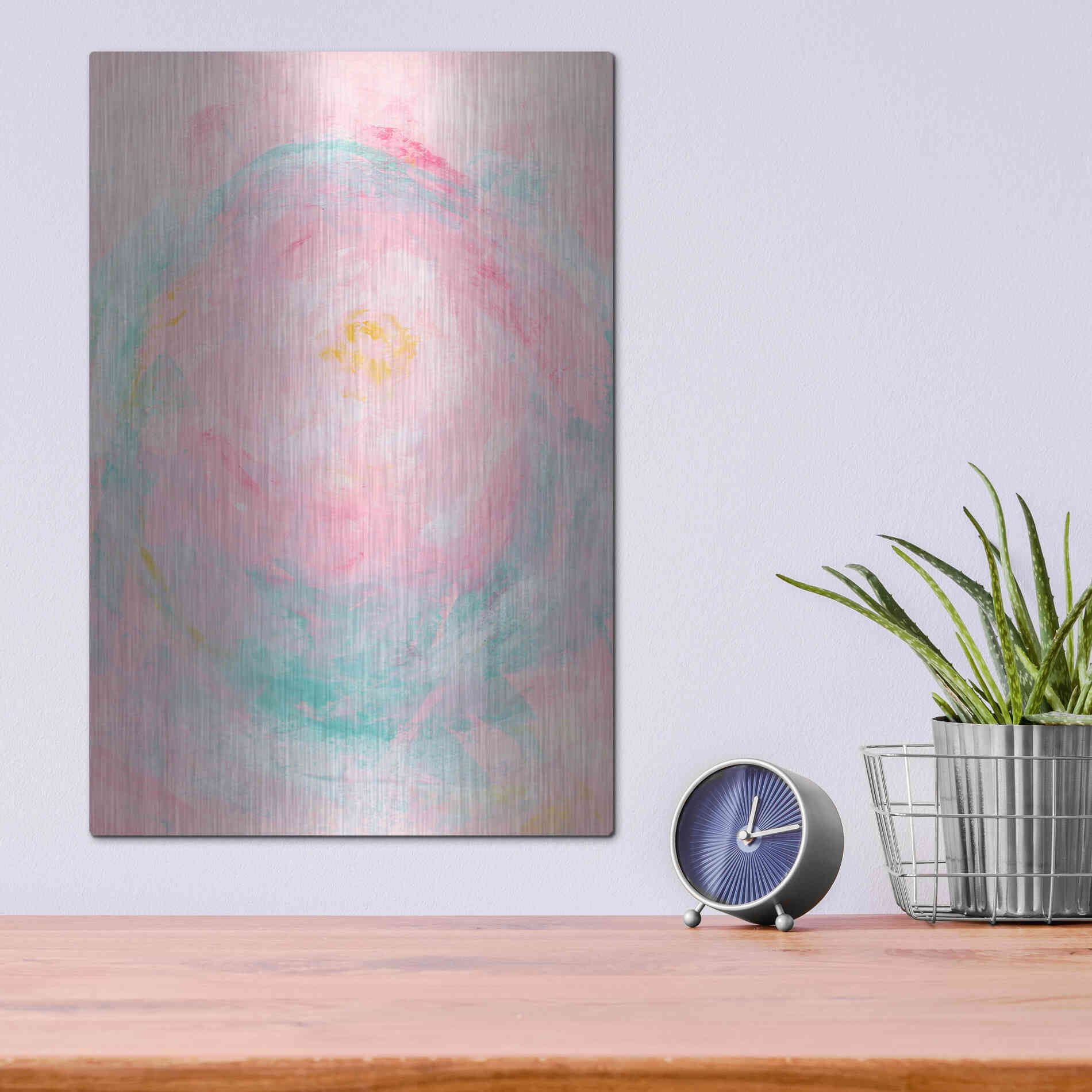 Luxe Metal Art 'Pink Peony' Metal Wall Art,12x16