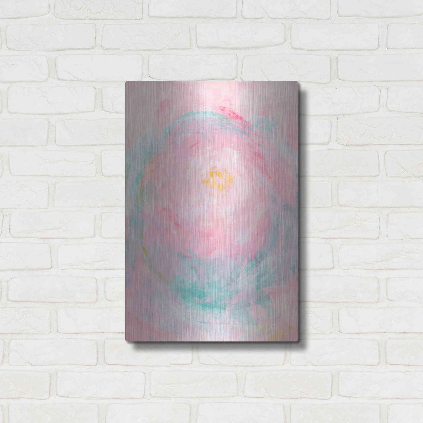 Luxe Metal Art 'Pink Peony' Metal Wall Art,16x24