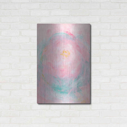 Luxe Metal Art 'Pink Peony' Metal Wall Art,24x36