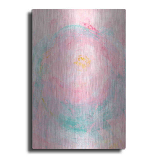 Luxe Metal Art 'Pink Peony' Metal Wall Art