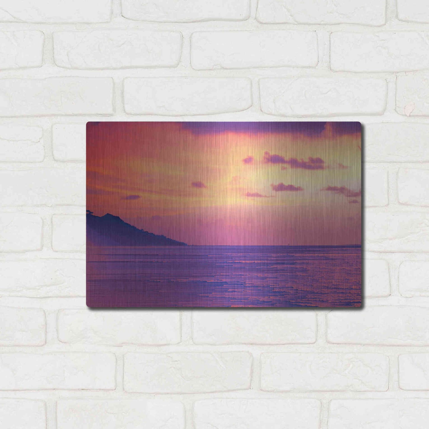 Luxe Metal Art 'The Final Sunset' Metal Wall Art,16x12