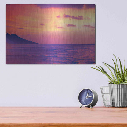 Luxe Metal Art 'The Final Sunset' Metal Wall Art,16x12