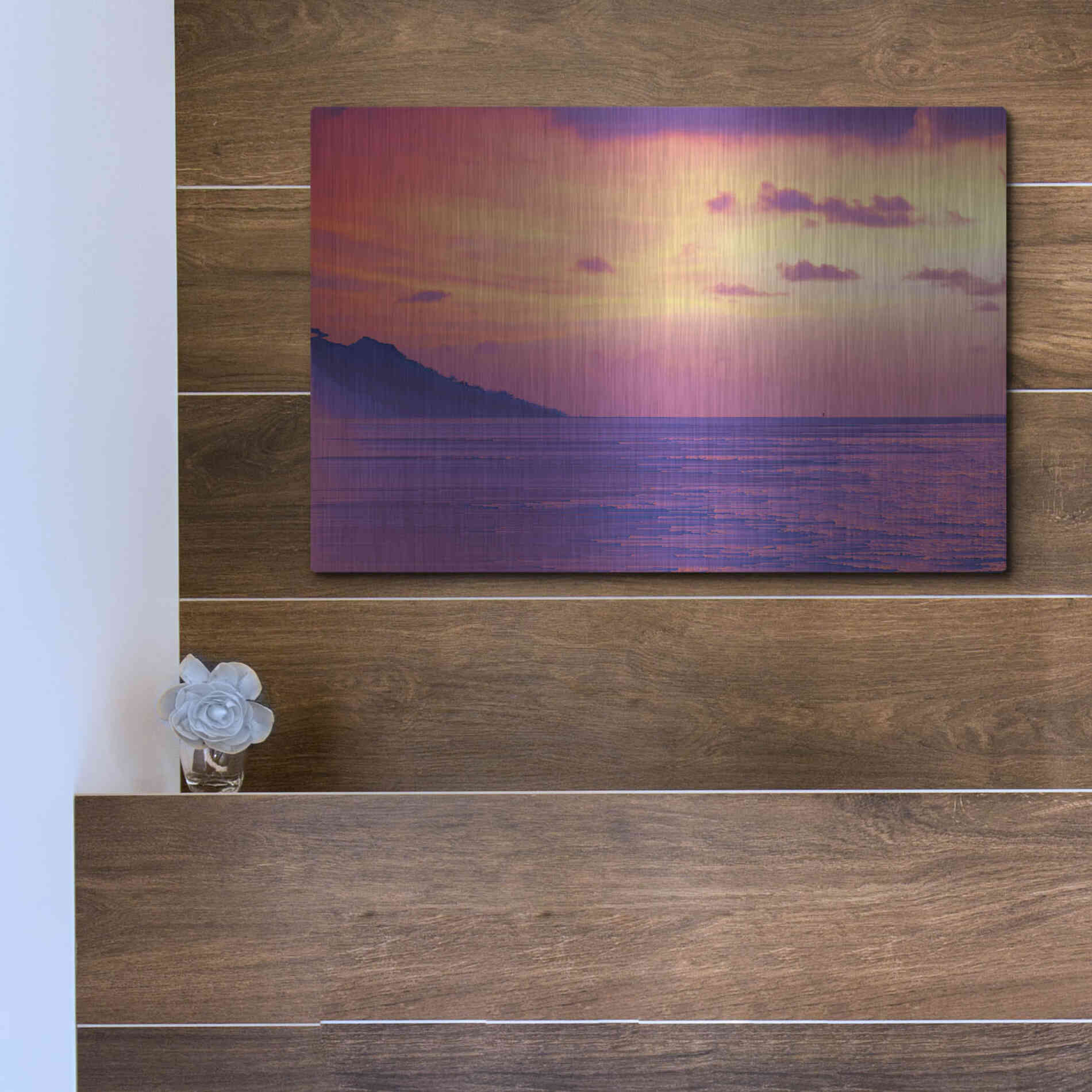 Luxe Metal Art 'The Final Sunset' Metal Wall Art,16x12