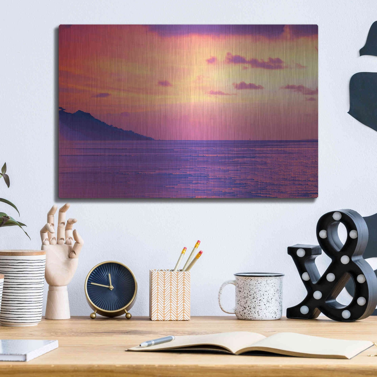 Luxe Metal Art 'The Final Sunset' Metal Wall Art,16x12