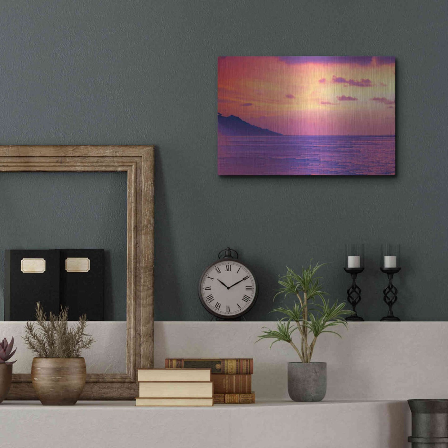 Luxe Metal Art 'The Final Sunset' Metal Wall Art,16x12