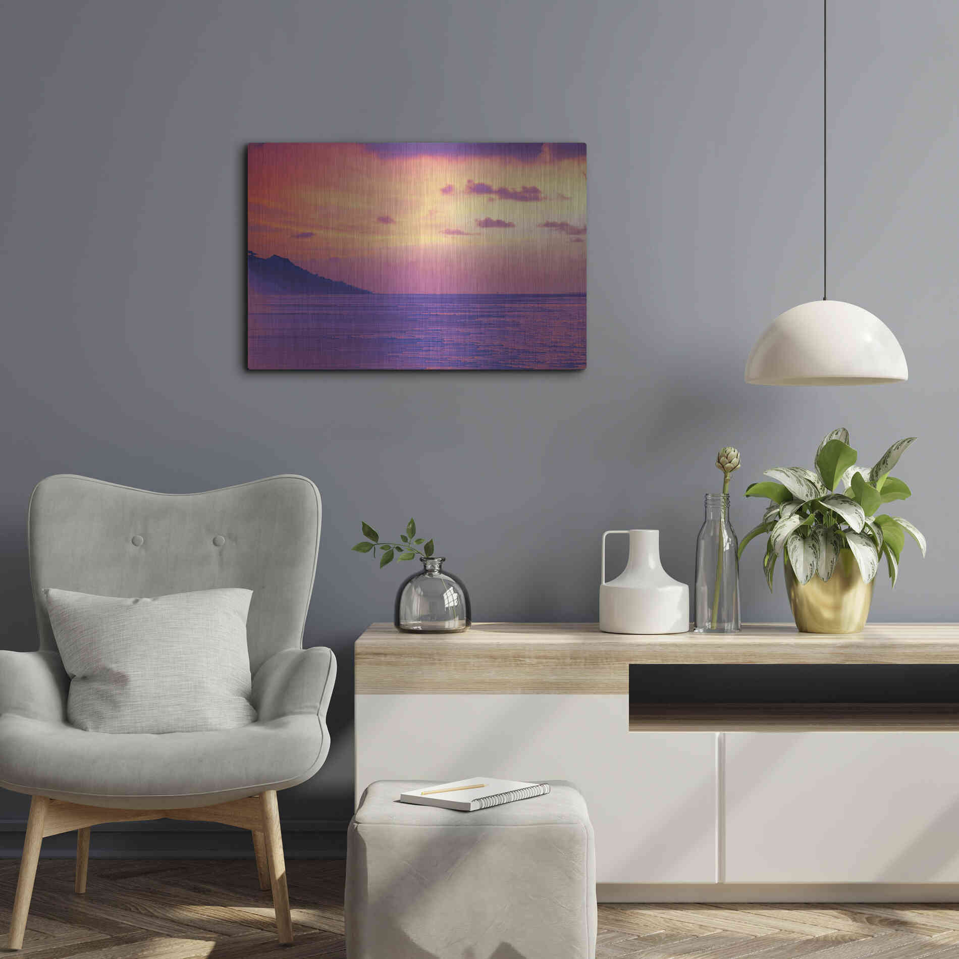 Luxe Metal Art 'The Final Sunset' Metal Wall Art,24x16