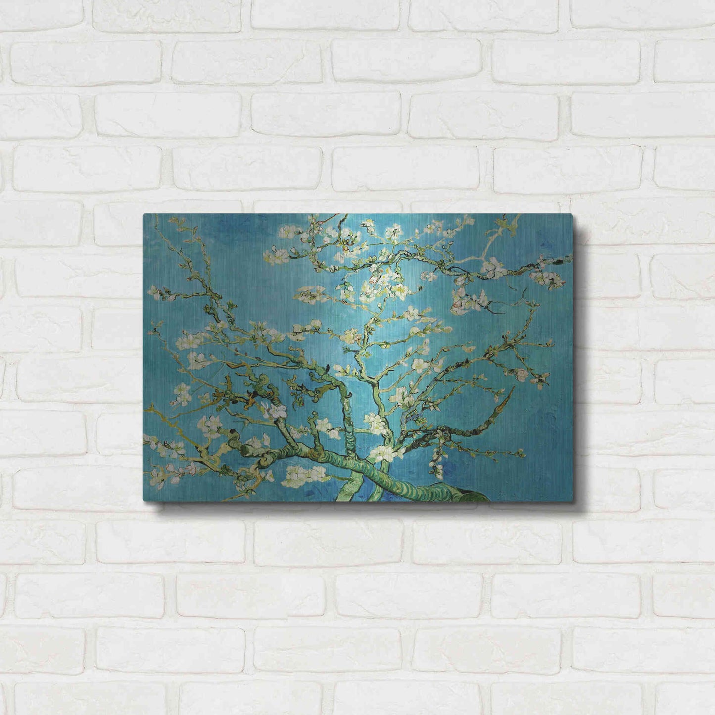 Luxe Metal Art 'Almond Blossoms' by Vincent Van Gogh, Metal Wall Art,24x16