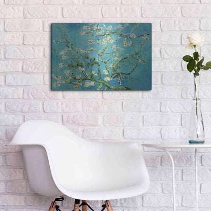Luxe Metal Art 'Almond Blossoms' by Vincent Van Gogh, Metal Wall Art,24x16