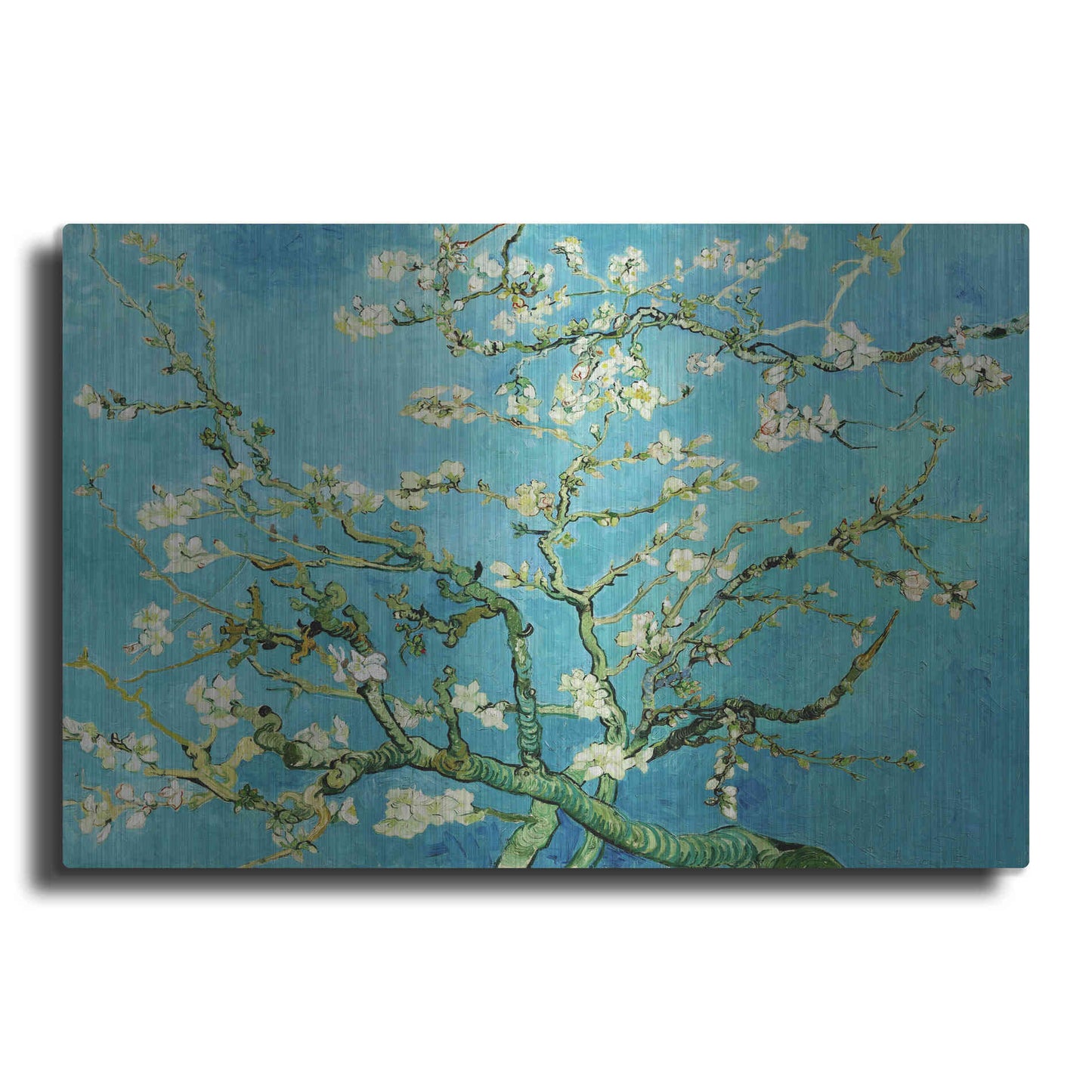 Luxe Metal Art 'Almond Blossoms' by Vincent Van Gogh, Metal Wall Art