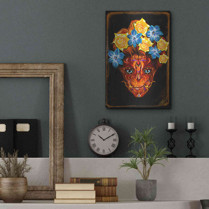 Luxe Metal Art 'Day of the Dead 1' by Michael Stewart, Metal Wall Art,12x16