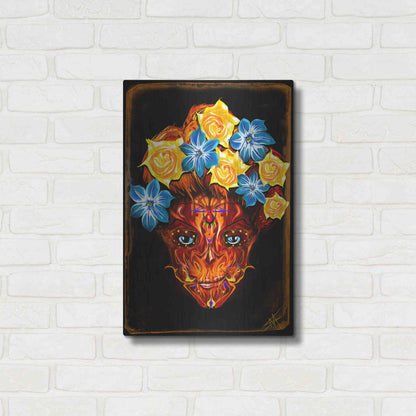 Luxe Metal Art 'Day of the Dead 1' by Michael Stewart, Metal Wall Art,16x24