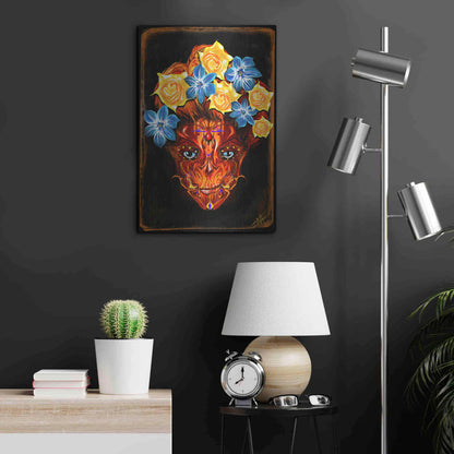 Luxe Metal Art 'Day of the Dead 1' by Michael Stewart, Metal Wall Art,16x24